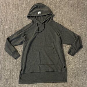 ZYIA Dark Charcoal Hooded Pullover Sweatshirt Long